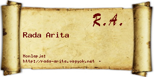 Rada Arita névjegykártya